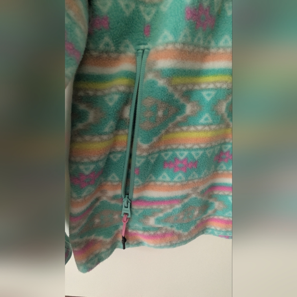 Chubbies The Flame Commander Fleece Quarter Zip Teal Geometric Aztec Medium - Picture 9 of 15